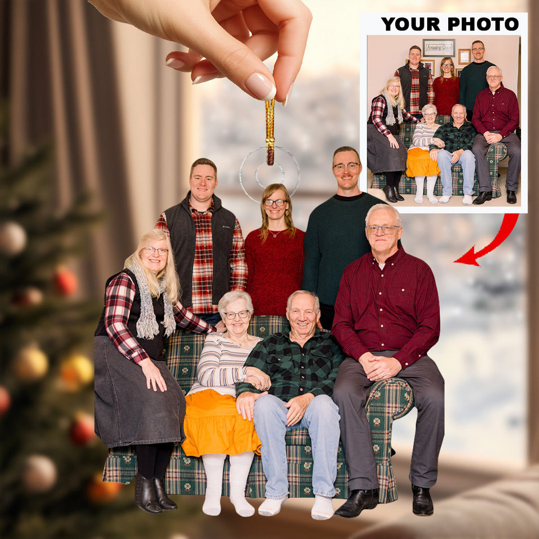 Always United In Love - Personalized Photo Mica Ornament - Christmas Gift For Family Members