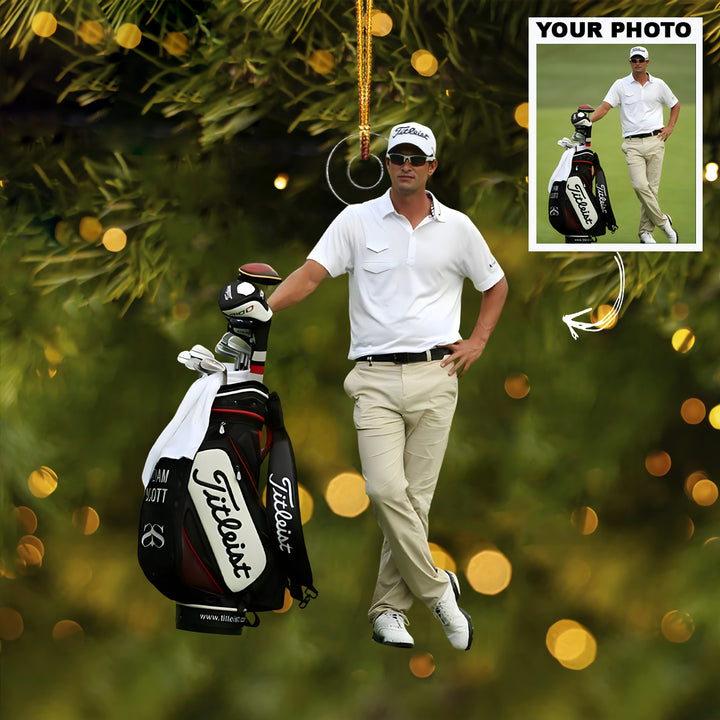 Professional Player Pose - Personalized Photo Mica Ornament - Christmas Gift For Sport Lovers, Golf Lovers
