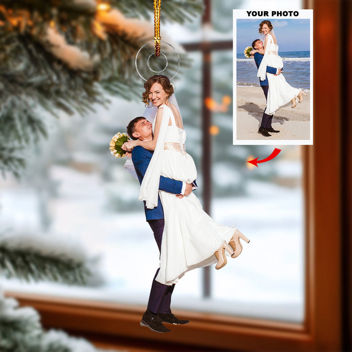 Beach Vacation - Personalized Photo Mica Ornament - Christmas Gift For Couple, Wedding Couple, Newlywed, Wife, Husband