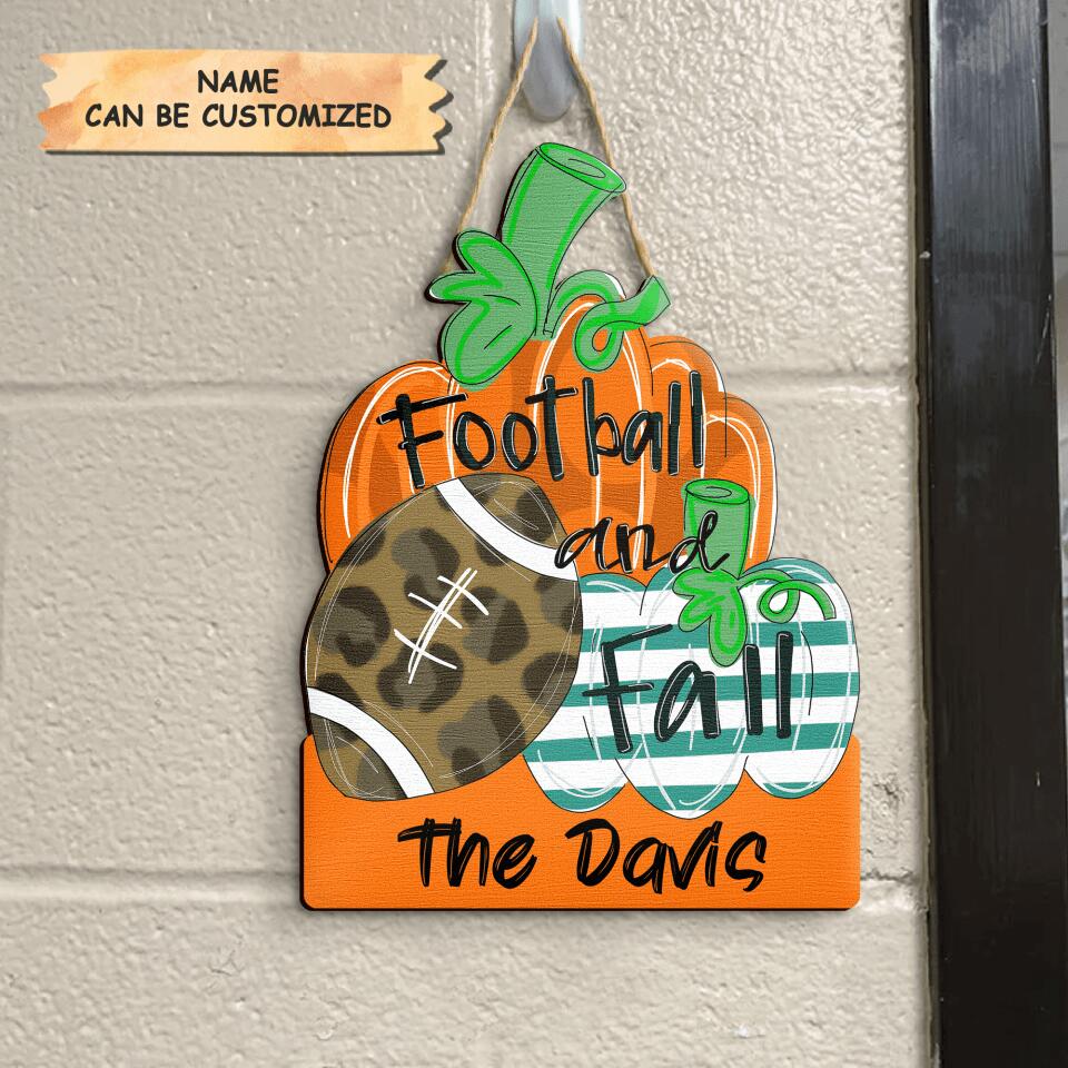 Personalized Door Sign - Gift For Football Lover - Football And Fall