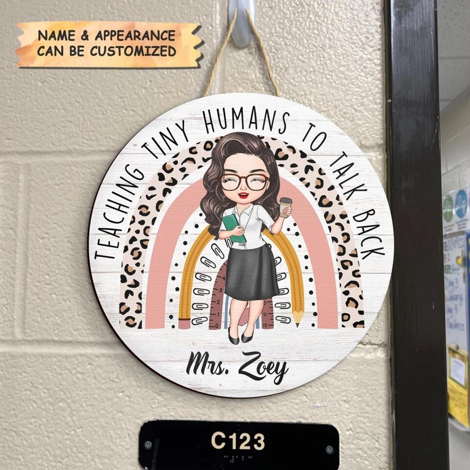 Personalized Door Sign - Gift For Speech Language Therapist - Teaching Tiny Humans