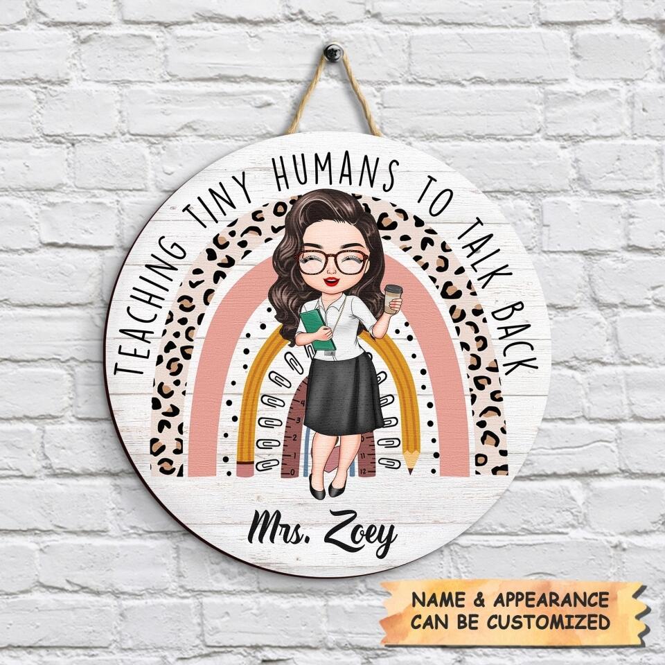 Personalized Door Sign - Gift For Speech Language Therapist - Teaching Tiny Humans