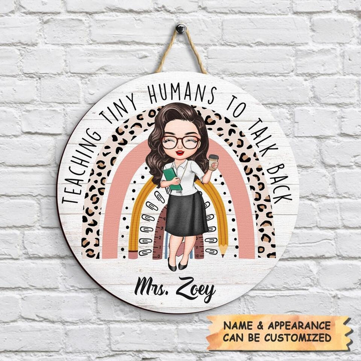Personalized Door Sign - Gift For Speech Language Therapist - Teaching Tiny Humans