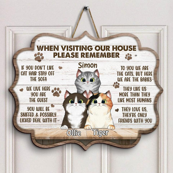 Personalized Door Sign - Gift For Cat Lover - Welcome To My House