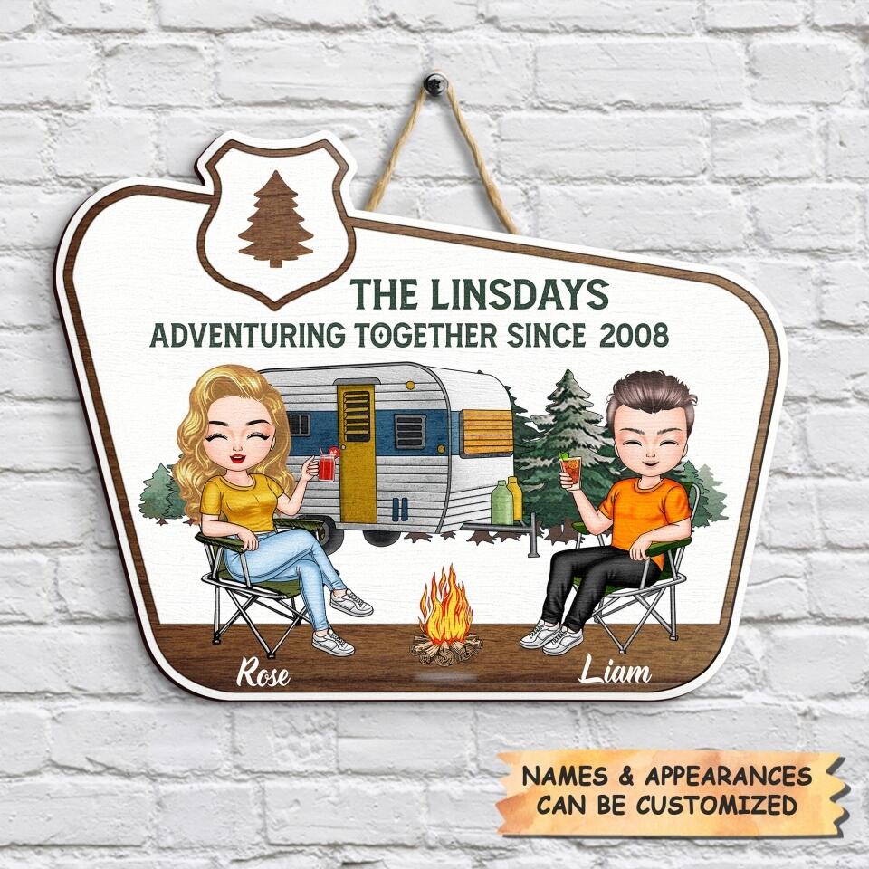 Personalized Door Sign - Gift For Camping Lover - Adventuring Together