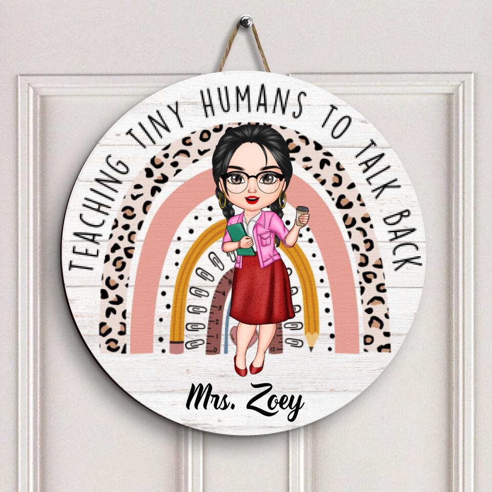 Personalized Door Sign - Gift For Speech Language Therapist - Teaching Tiny Humans