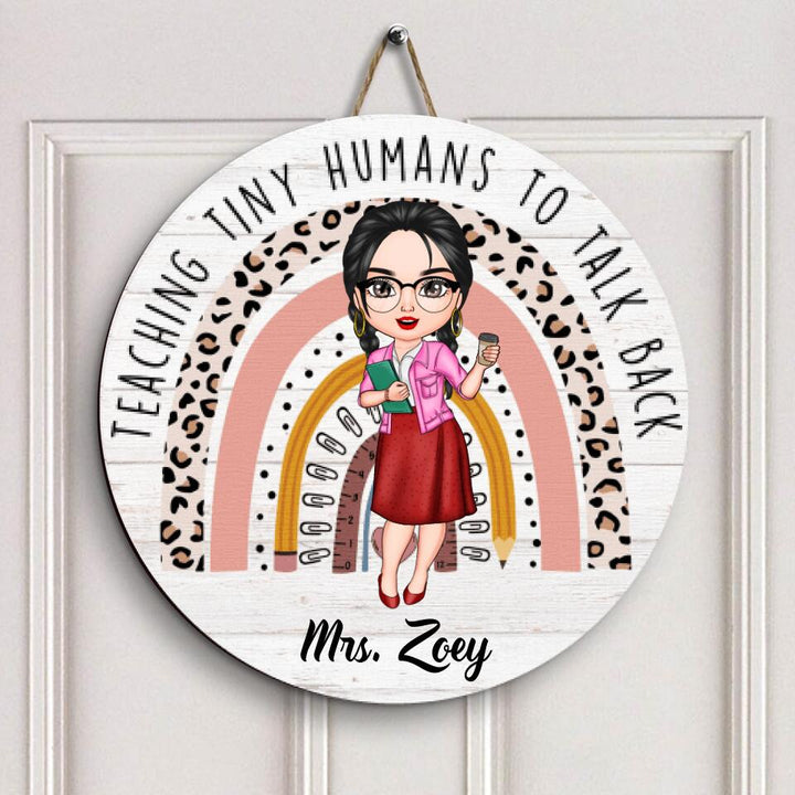 Personalized Door Sign - Gift For Speech Language Therapist - Teaching Tiny Humans