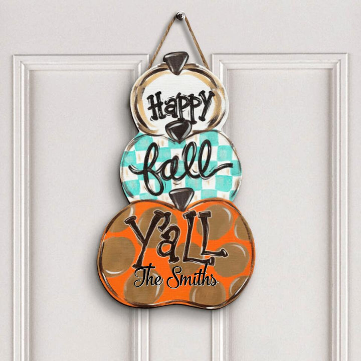 Personalized Door Sign - Gift For Family - Happy Fall