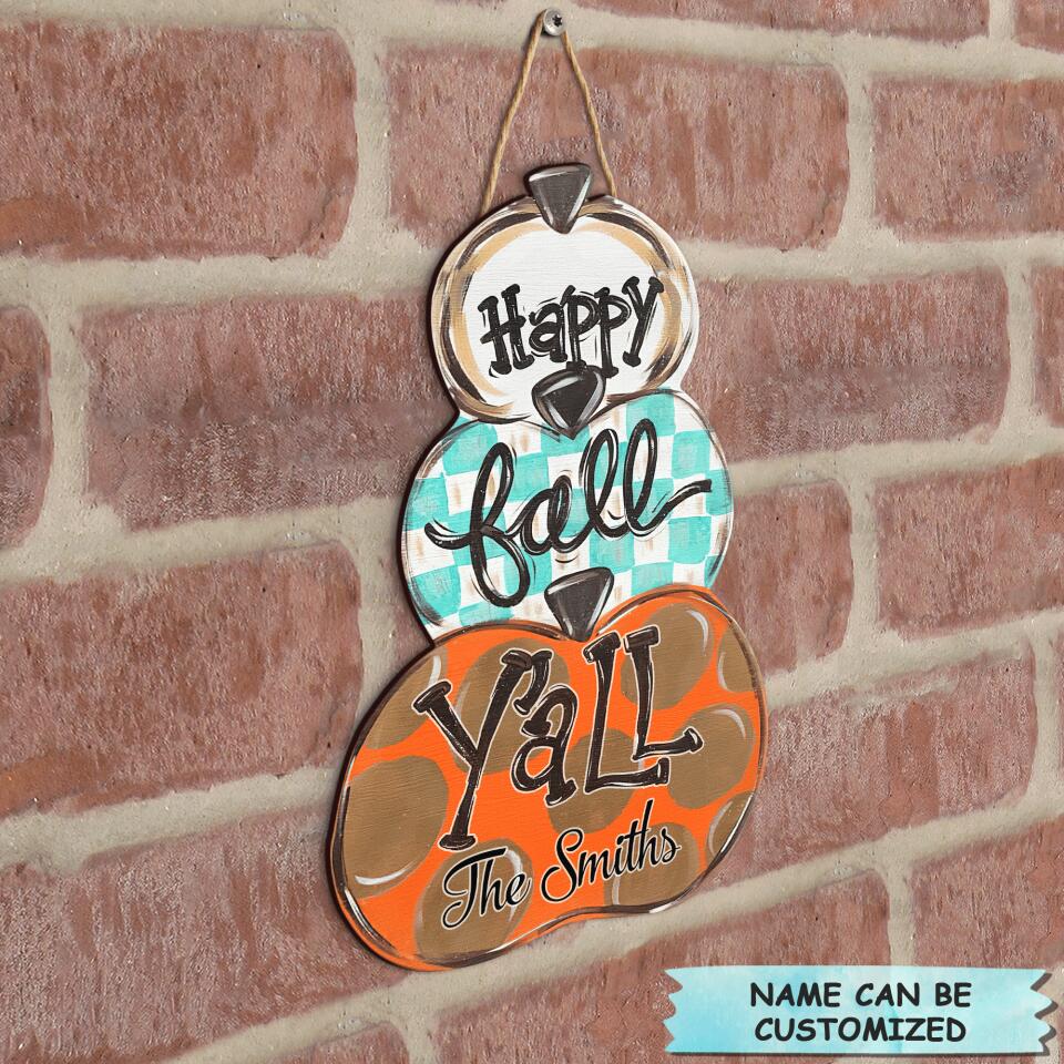Personalized Door Sign - Gift For Family - Happy Fall