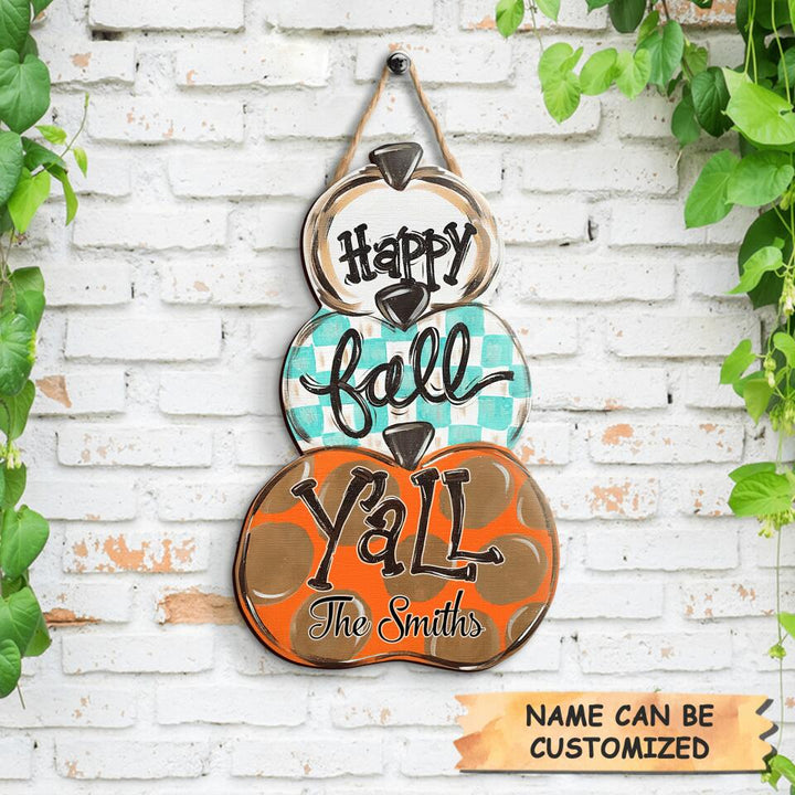 Personalized Door Sign - Gift For Family - Happy Fall