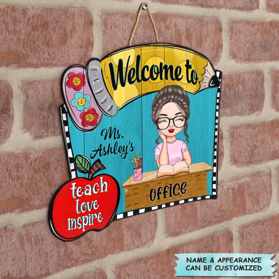 Personalized Door Sign - Gift For Teacher - Welcome To My Office
