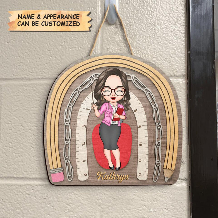 Personalized Door Sign - Gift For Teacher - Love Teaching