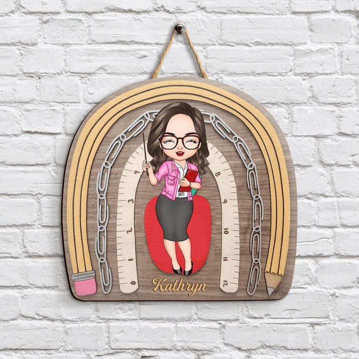 Personalized Door Sign - Gift For Teacher - Love Teaching