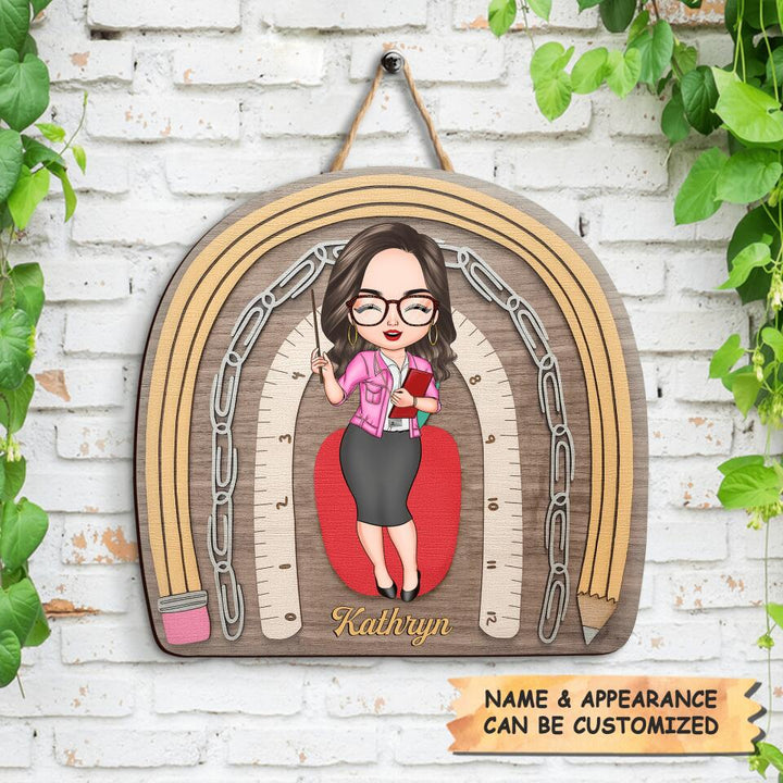 Personalized Door Sign - Gift For Teacher - Love Teaching