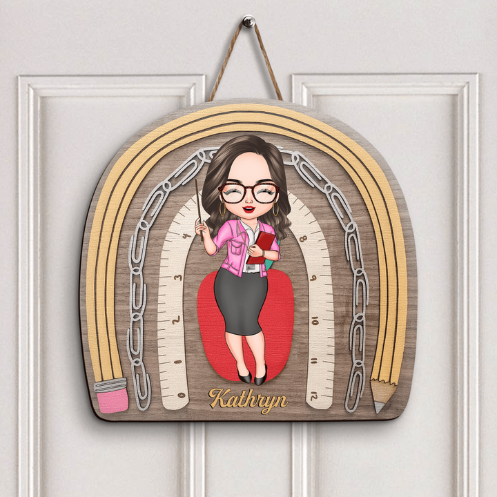 Personalized Door Sign - Gift For Teacher - Love Teaching