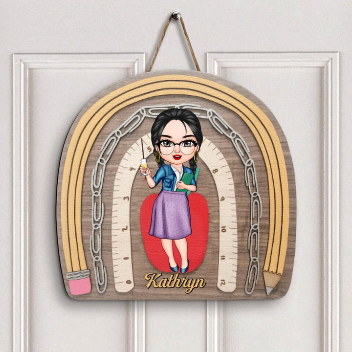 Personalized Door Sign - Gift For Teacher - Love Teaching