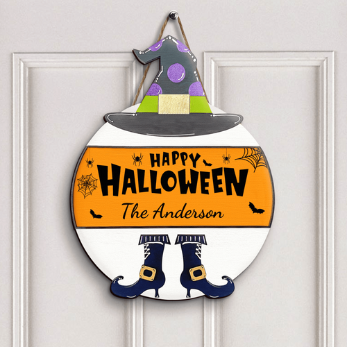 Personalized Door Sign - Gift For Family - Happy Halloween