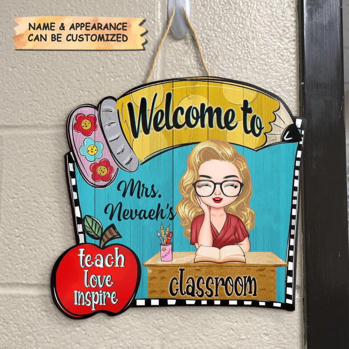 Personalized Door Sign - Gift For Teacher - Teacher Pencil Door Sign