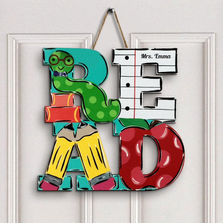 Personalized Door Sign - Gift For Teacher - Love Reading