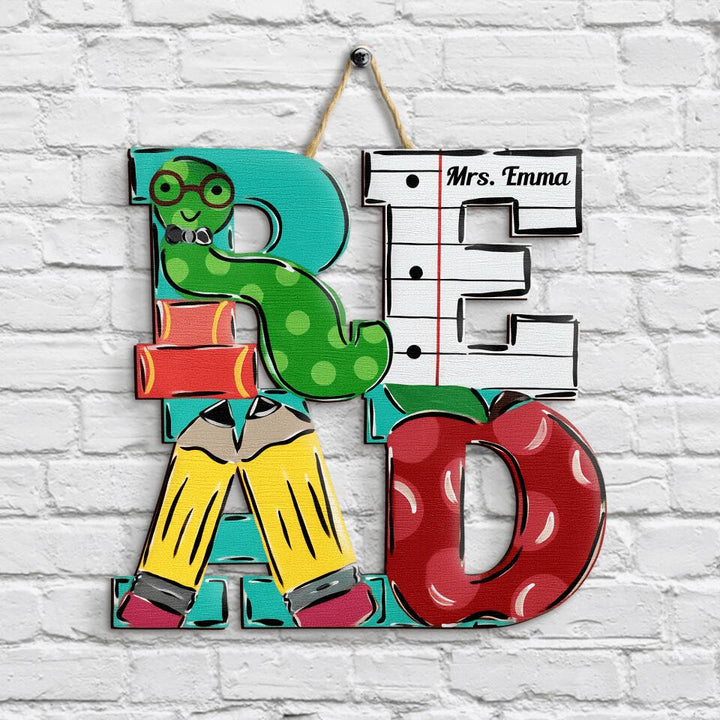 Personalized Door Sign - Gift For Teacher - Love Reading