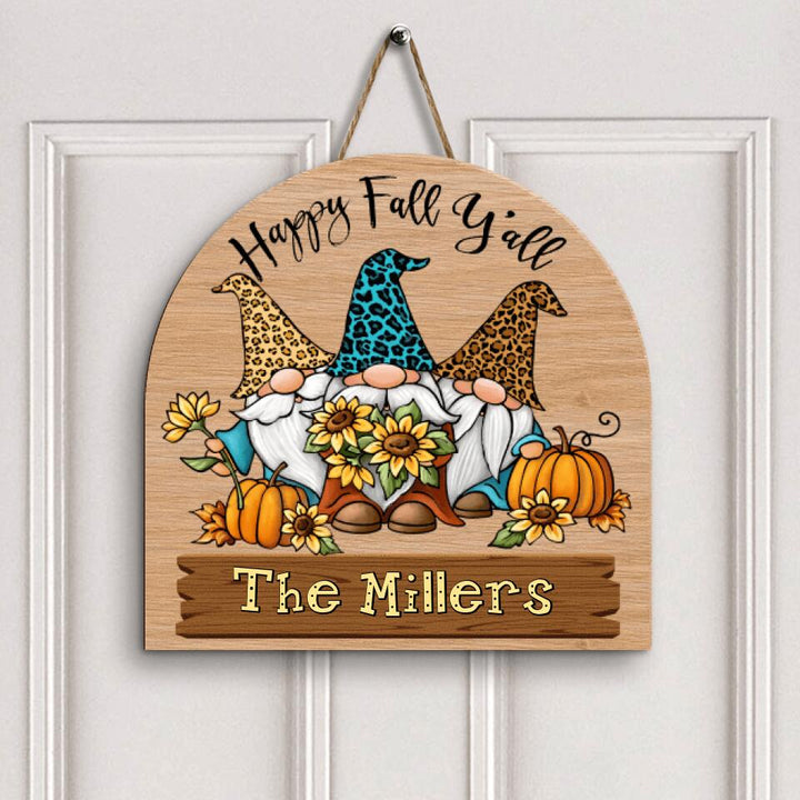Personalized Door Sign - Gift For Family - Happy Fall Y'all