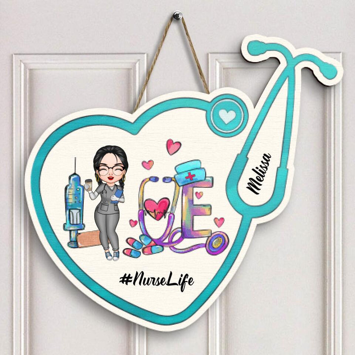 Personalized Door Sign - Gift For Nurse - Nurse Life