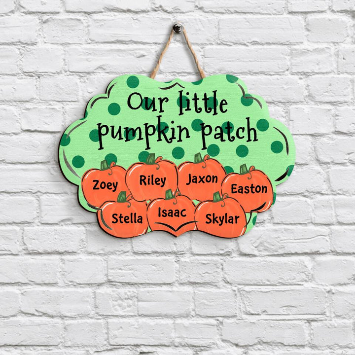 Personalized Door Sign - Gift For Family - Our Little Pumpkin Patch