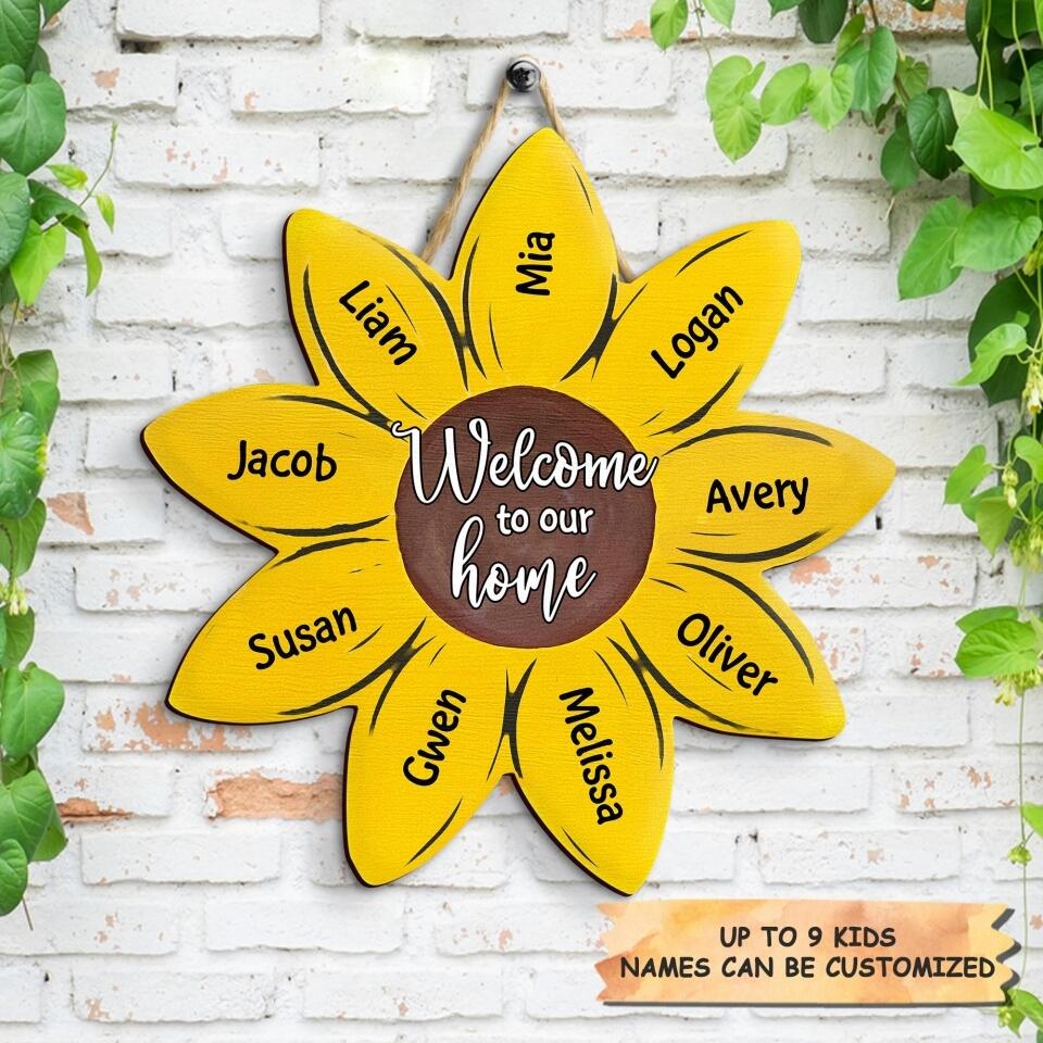 Personalized Door Sign - Gift For Family Member - Welcome To Our Home