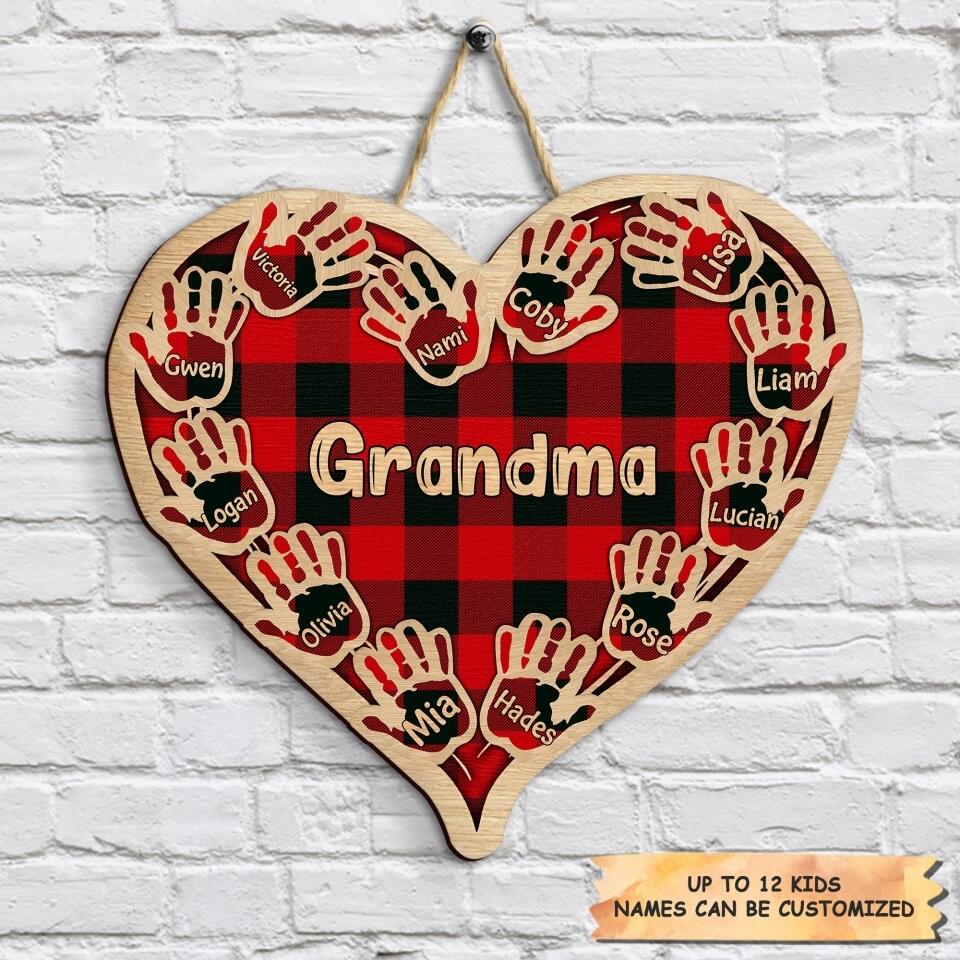 Personalized Door Sign - Gift For Grandma - Grandma's Heart