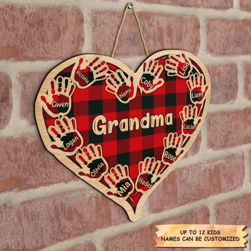 Personalized Door Sign - Gift For Grandma - Grandma's Heart