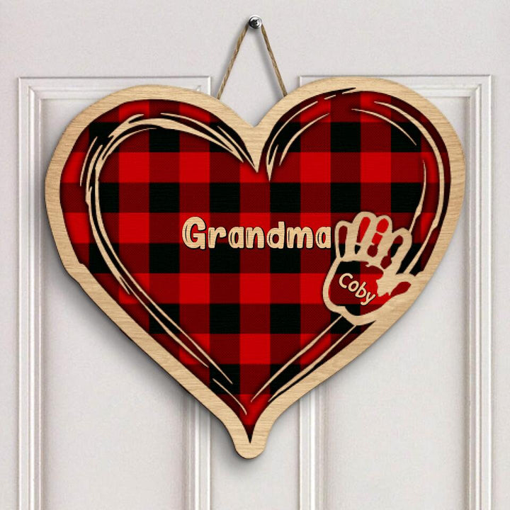 Personalized Door Sign - Gift For Grandma - Grandma's Heart