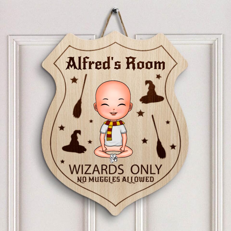 Personalized Door Sign - Gift For Family Member - Wizards Only No Muggles Allowed