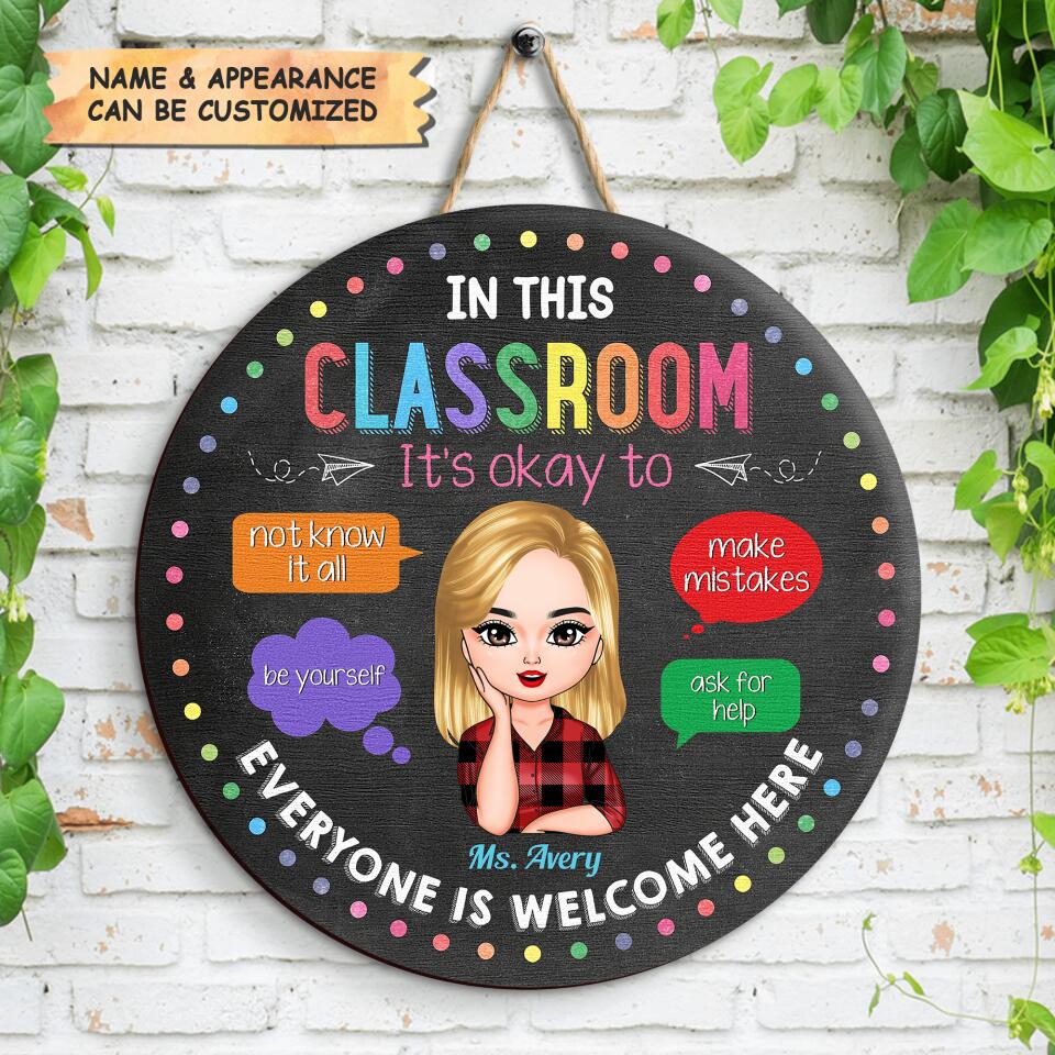 Personalized Door Sign - Gift For Teacher - In This Classroom