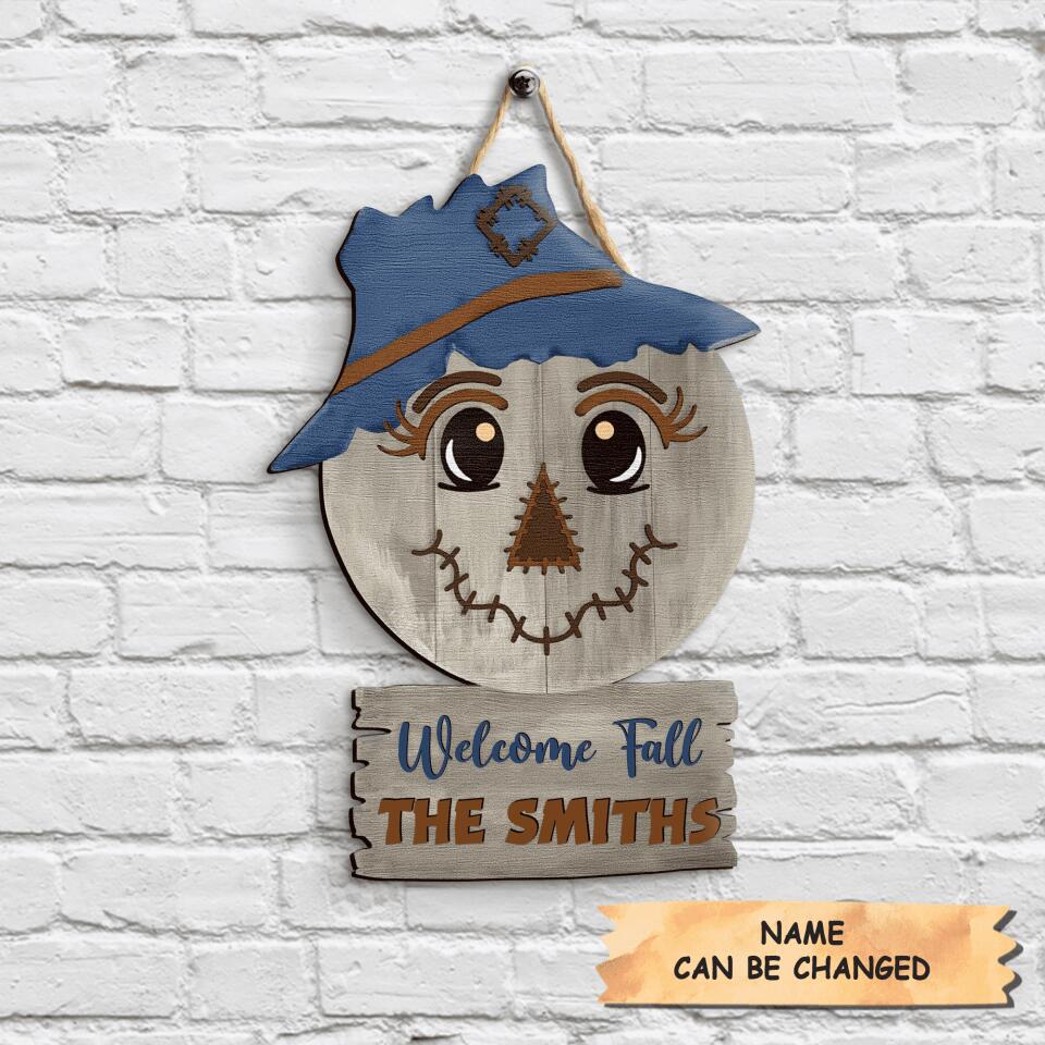 Personalized Door Sign - Gift For Family - Welcome Fall