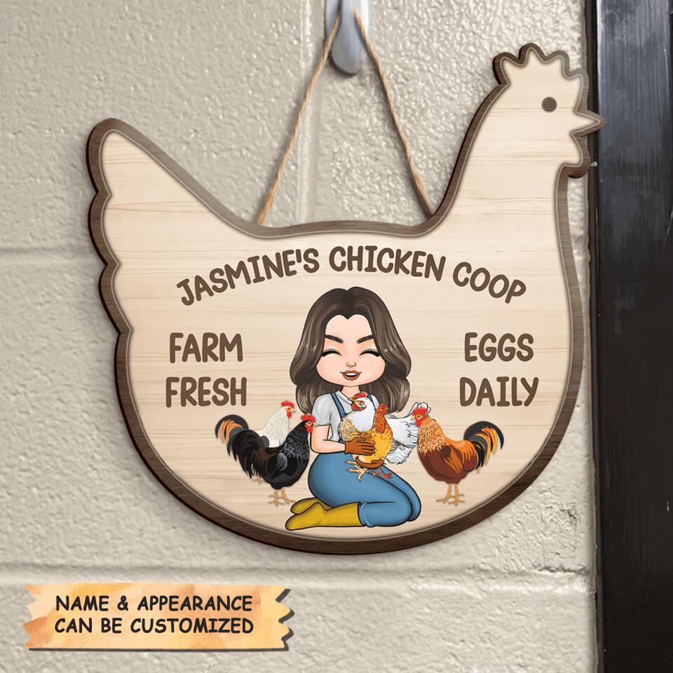 Personalized Door Sign - Gift For Farmer - Farm Fresh Eggs Daily