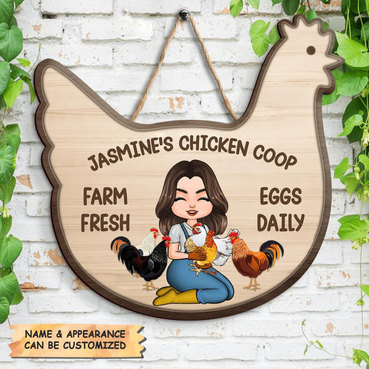 Personalized Door Sign - Gift For Farmer - Farm Fresh Eggs Daily