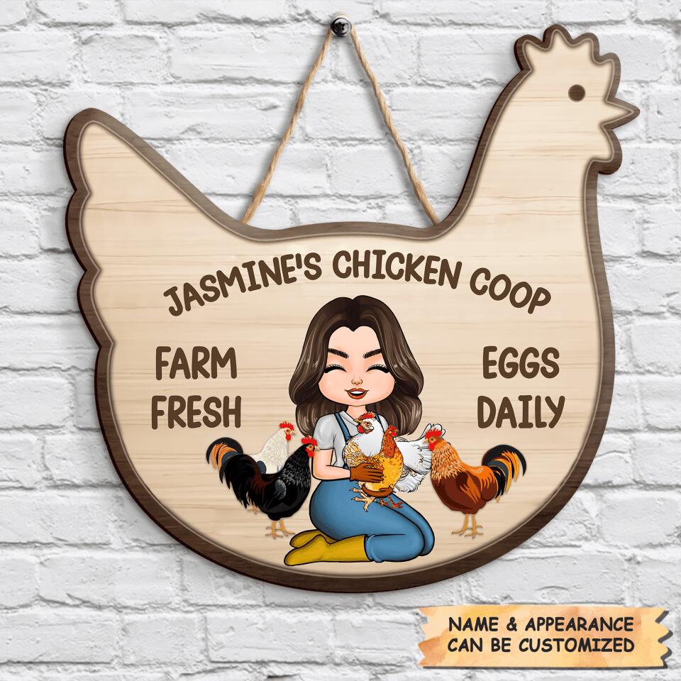 Personalized Door Sign - Gift For Farmer - Farm Fresh Eggs Daily