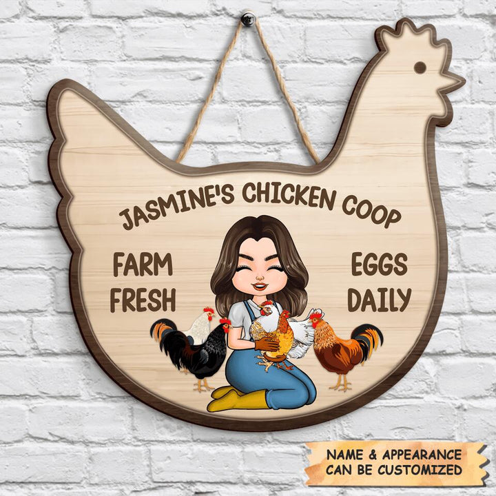Personalized Door Sign - Gift For Farmer - Farm Fresh Eggs Daily