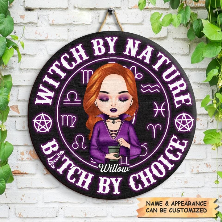 Personalized Door Sign - Gift For Wiccan - Witch By Nature