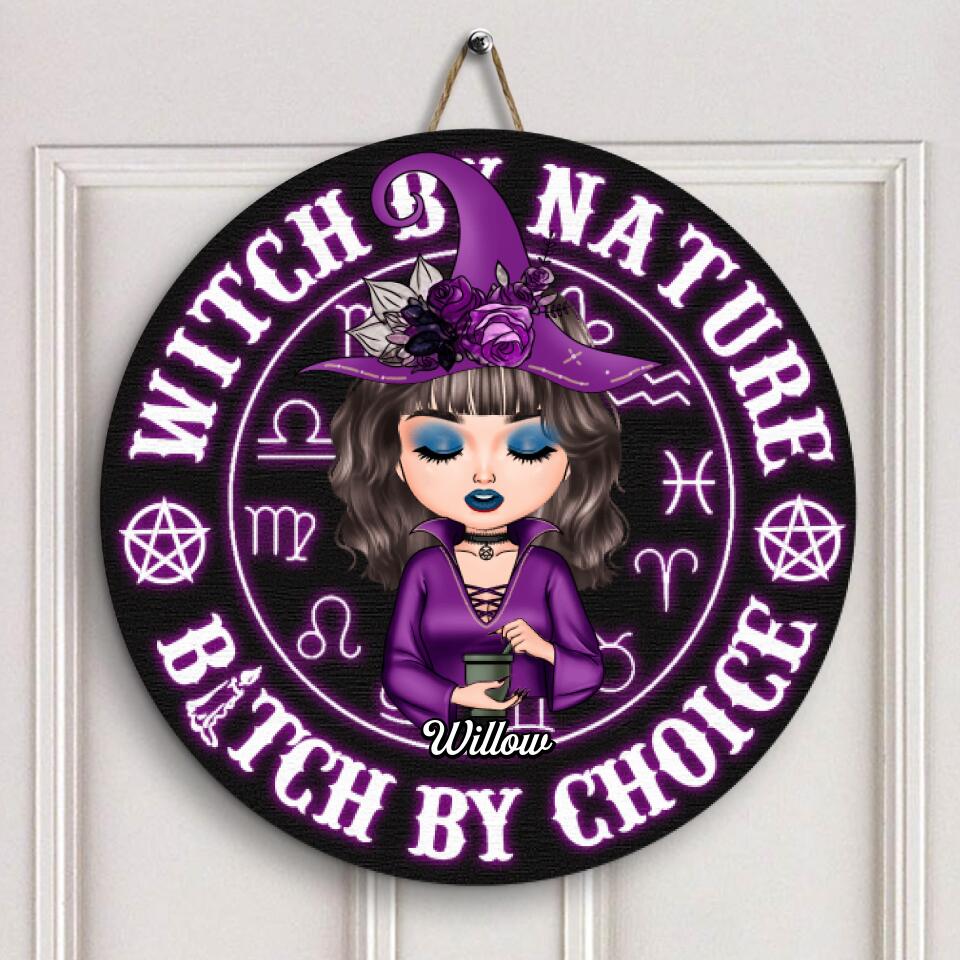 Personalized Door Sign - Gift For Wiccan - Witch By Nature