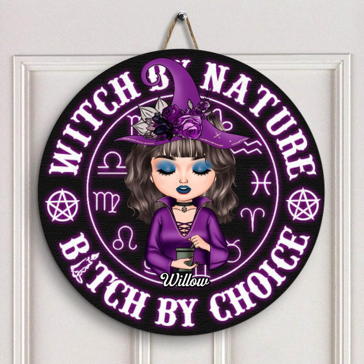 Personalized Door Sign - Gift For Wiccan - Witch By Nature