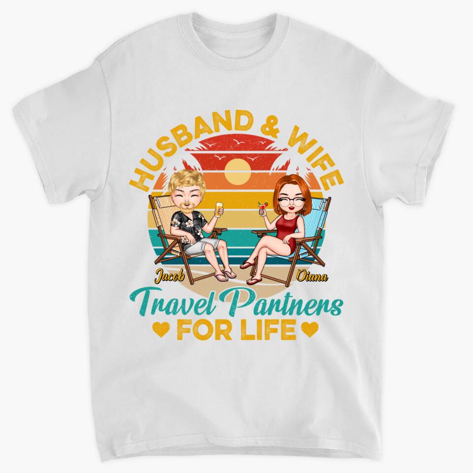 Personalized T-shirt - Gift For Couple - Travel Partners For Life