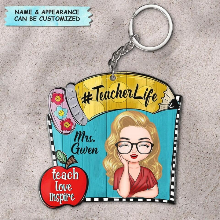 Personalized Keychain - Gift For Teacher - Teacher Life