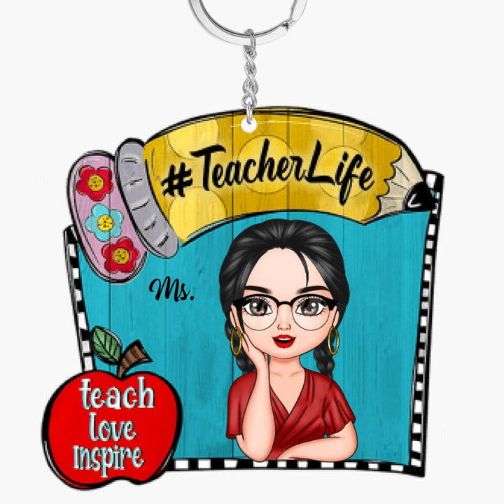 Personalized Keychain - Gift For Teacher - Teacher Life