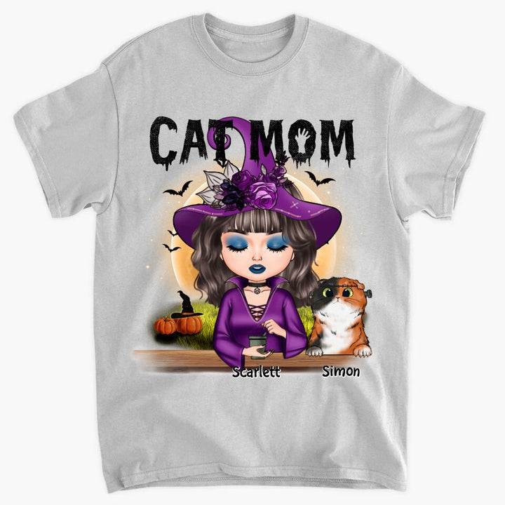 Personalized T-shirt - Gift For Cat Lover - Cat Mom Halloween
