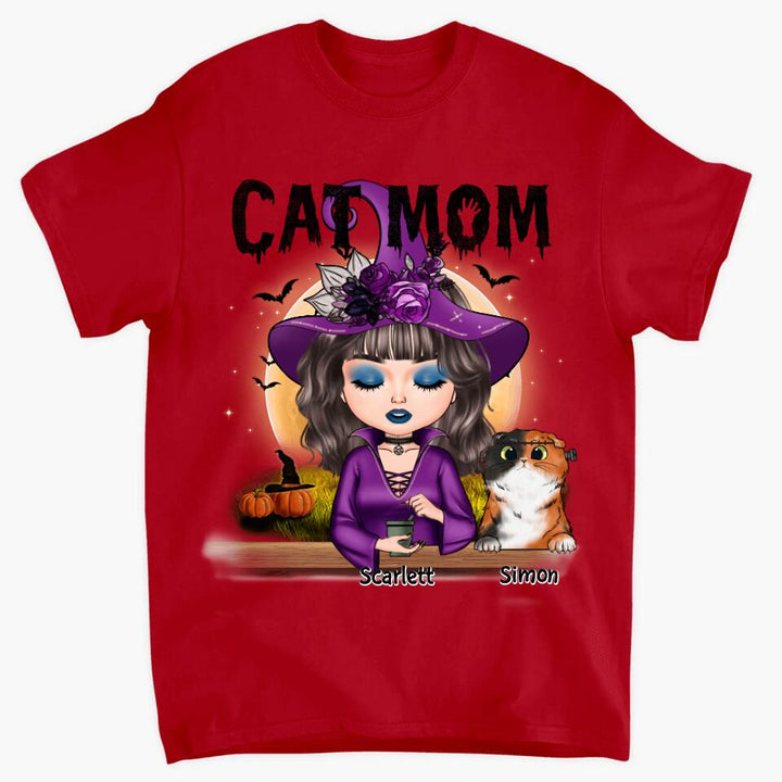 Personalized T-shirt - Gift For Cat Lover - Cat Mom Halloween