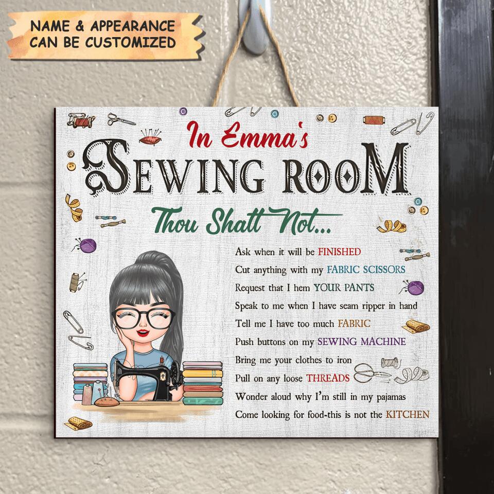 Personalized Door Sign - Gift For Sewing Lover - In My Sewing Room