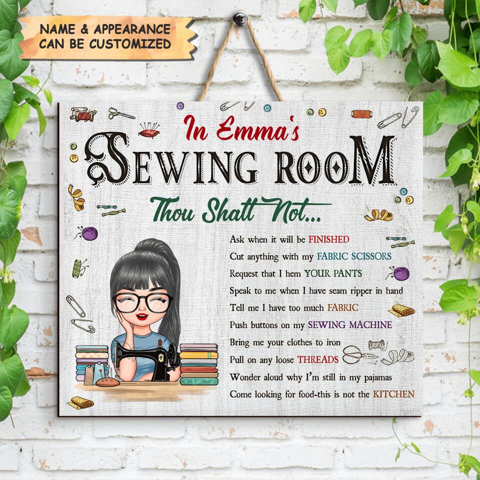 Personalized Door Sign - Gift For Sewing Lover - In My Sewing Room