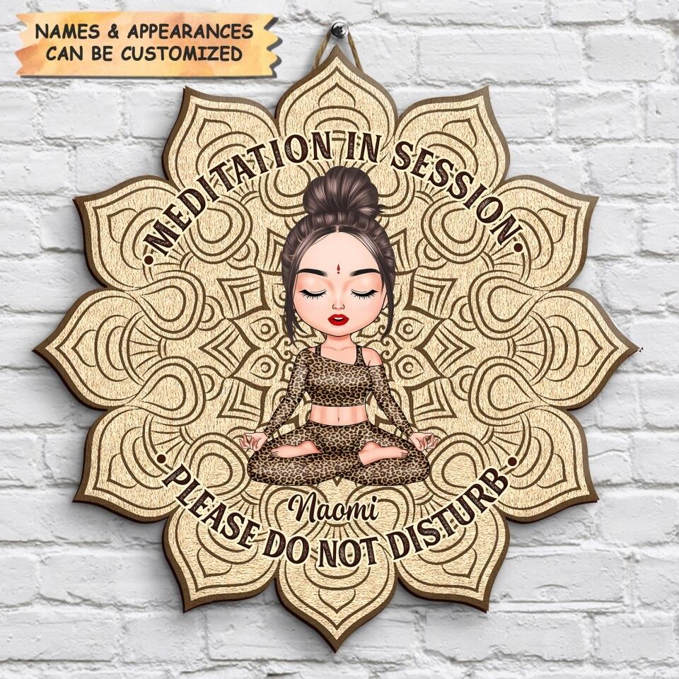 Personalized Door Sign - Gift For Yoga Lover - Please Do Not Disturb