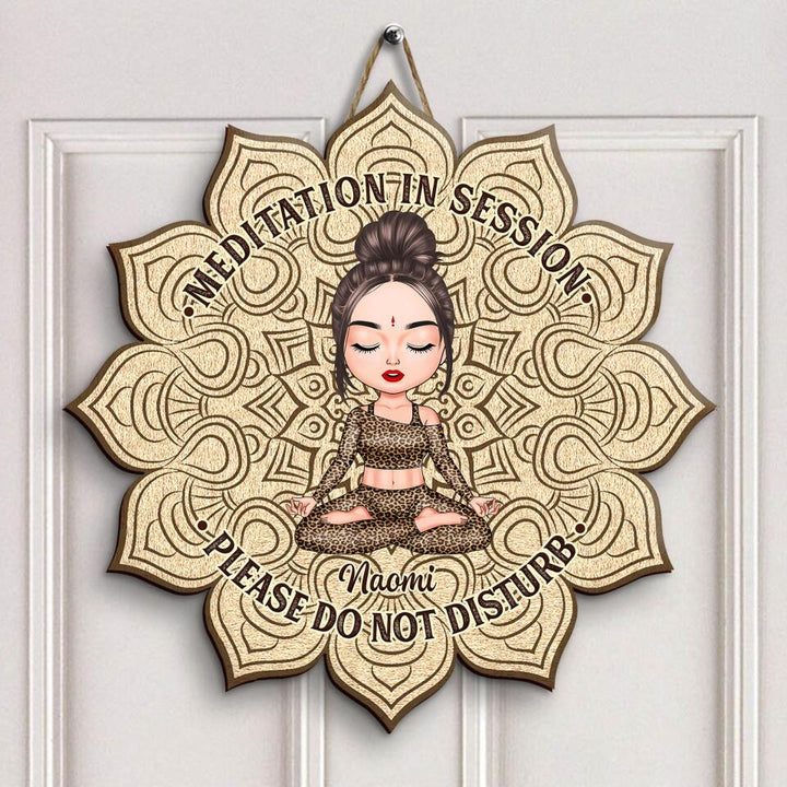 Personalized Door Sign - Gift For Yoga Lover - Please Do Not Disturb